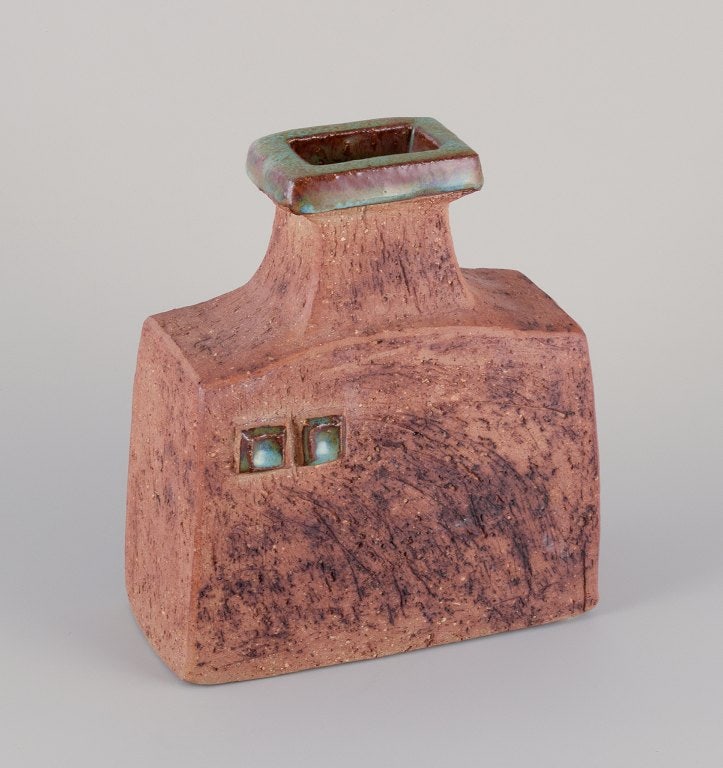 Curt Magnus Addin, own workshop, Swedish ceramic artist. Unique ceramic vase in a modernist style, (1 of 7)