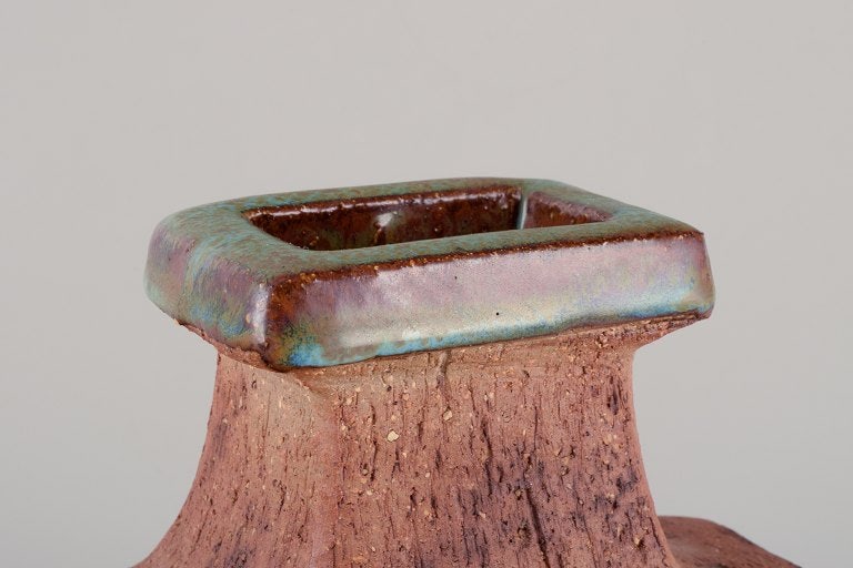 Curt Magnus Addin, own workshop, Swedish ceramic artist. Unique ceramic vase in a modernist style, - 5