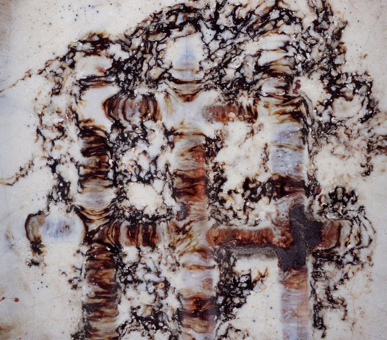 Curt Magnus Addin, own workshop, Swedish ceramic artist. Large square bowl with an abstract design. - 5