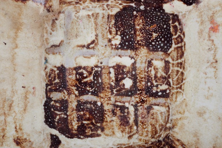 Curt Magnus Addin, own workshop, Swedish ceramic artist. Large square bowl with an abstract design. - 5