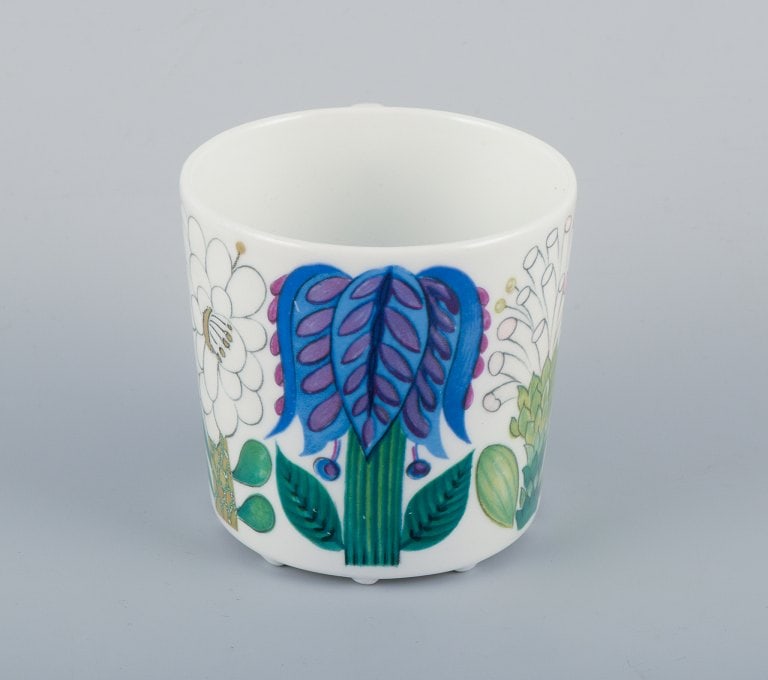 Stig Lindberg for Gustavsberg, Sweden. Rare "Tahiti" coffee cup with saucer. Hand-painted with - 4