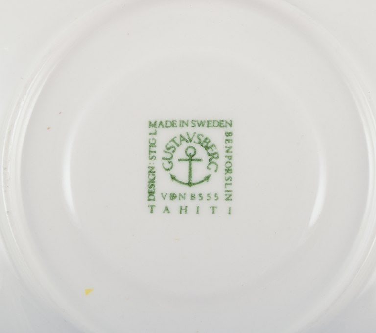 Stig Lindberg for Gustavsberg, Sweden. Rare "Tahiti" coffee cup with saucer. Hand-painted with - 7