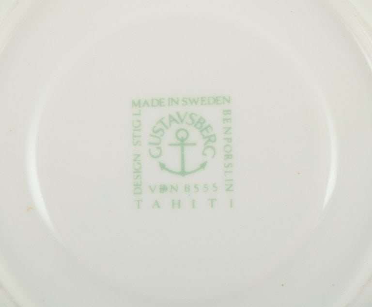 Stig Lindberg for Gustavsberg, Sweden. Rare "Tahiti" coffee cup with saucer. Hand-painted with - 7