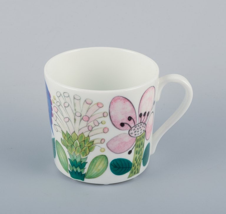 Stig Lindberg for Gustavsberg, Sweden. Rare "Tahiti" coffee cup with saucer. Hand-painted with - 2