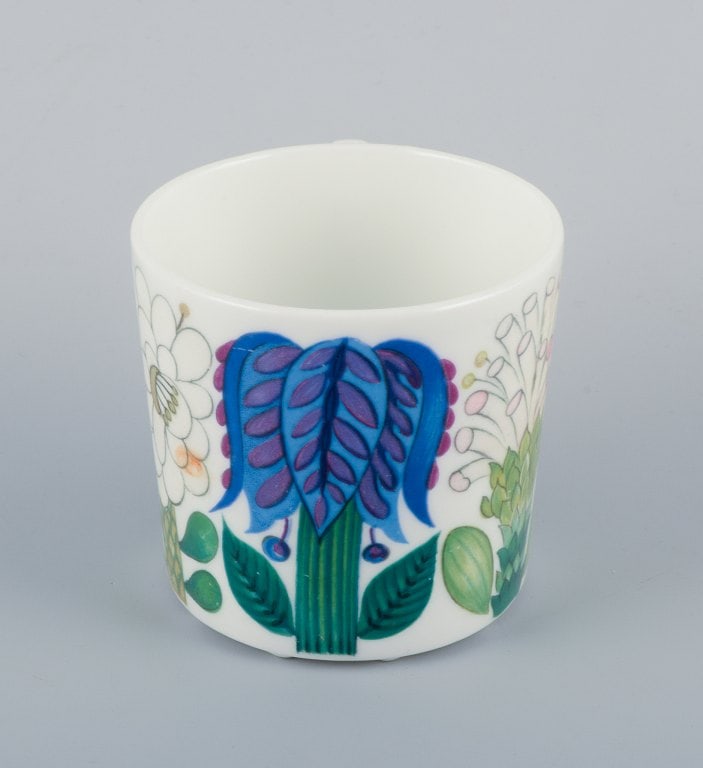 Stig Lindberg for Gustavsberg, Sweden. Rare "Tahiti" coffee cup with saucer. Hand-painted with - 4