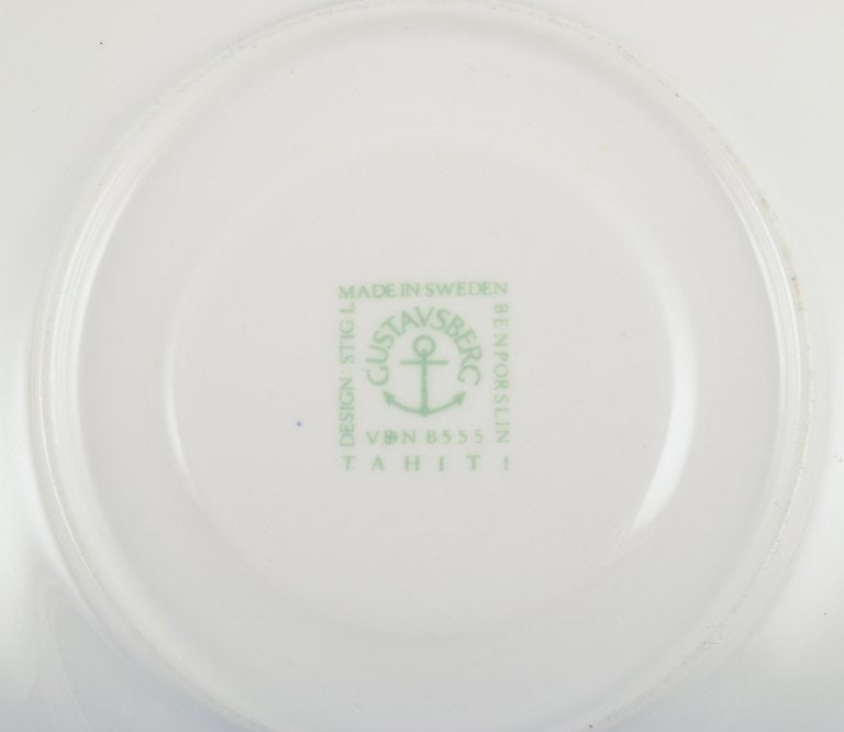 Stig Lindberg for Gustavsberg, Sweden. Rare "Tahiti" coffee cup with saucer. Hand-painted with - 6