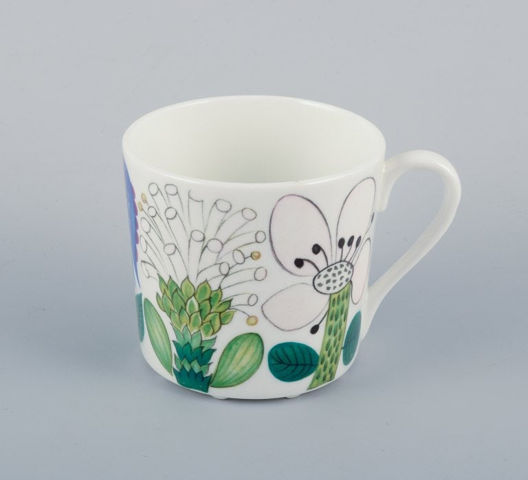 Stig Lindberg for Gustavsberg, Sweden. Rare "Tahiti" coffee cup with saucer. Hand-painted with - 2