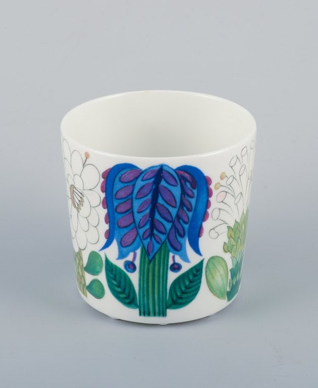 Stig Lindberg for Gustavsberg, Sweden. Rare "Tahiti" coffee cup with saucer. Hand-painted with - 4