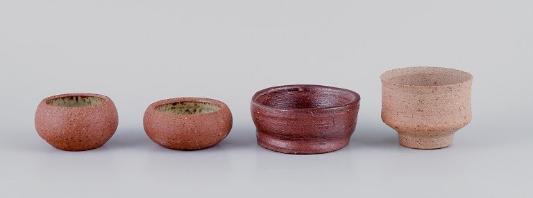 Mogens Nielsen, Nysted / Stouby Keramik, and others. Four pieces of handmade ceramics in shades of (1 of 9)
