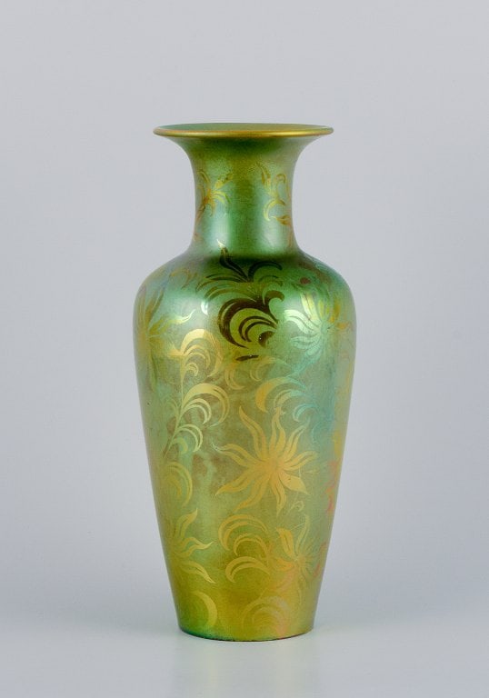 Zsolnay, Hungary. Large ceramic vase with eosin glaze. Approximately from the 1930s. (1 of 8)