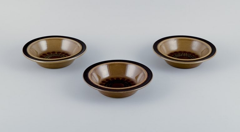 Gunvor Olin-Grönqvist for Arabia, "Cosmos," three deep plates. Stoneware in a retro style. (1 of 5)
