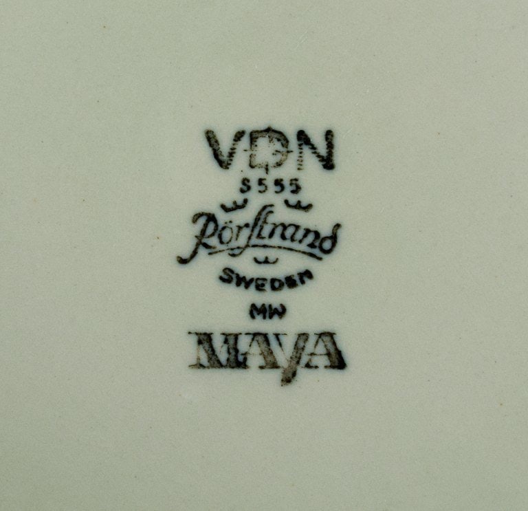 Marianne Westman for Rörstrand, "Maya", a set of ten plates with green-toned glaze. - 4