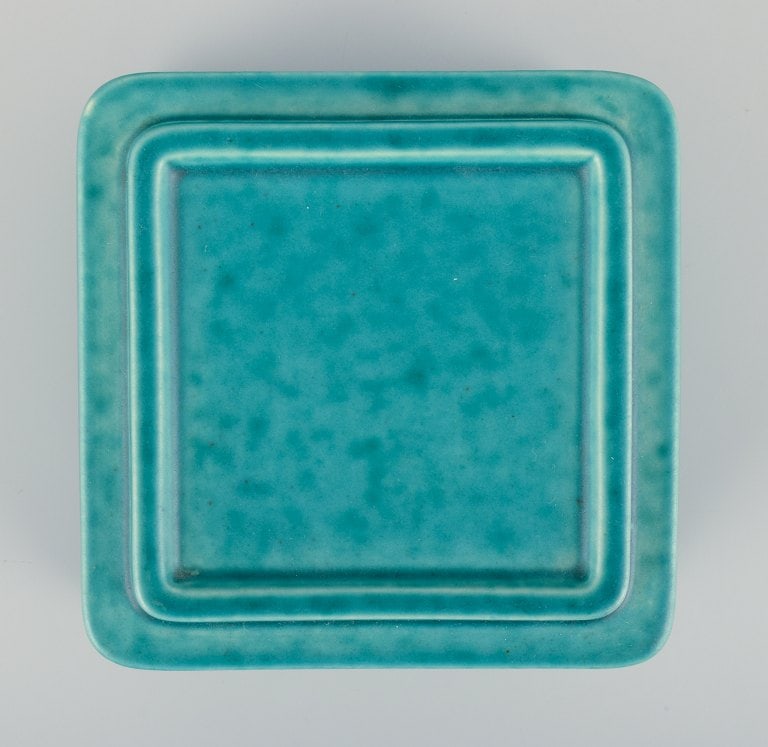 Wilhelm Kåge (1889-1960) for Gustavsberg, Sweden. Square Art Deco lidded box in ceramic with - 6
