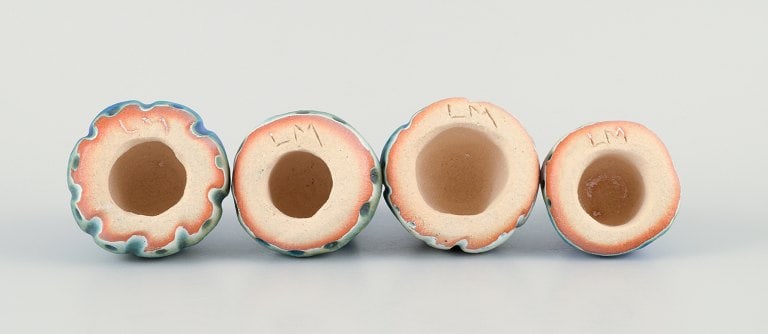 Linda Mathison, contemporary Swedish ceramic artist, four small unique ceramic sculptures in - 5