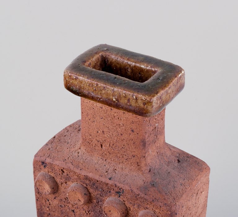 Curt Addin, own workshop, Swedish ceramicist. Large unique ceramic vase in a modernist and stylish - 5