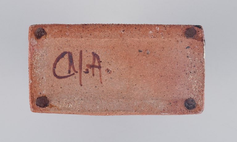 Curt Addin, own workshop, Swedish ceramicist. Large unique ceramic vase in a modernist and stylish - 7