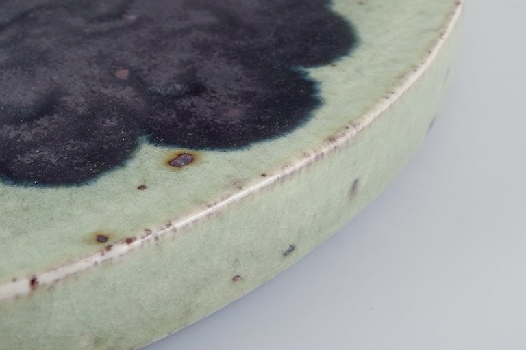 Marianne Westman for Rörstrand, large handmade unique dish in stoneware decorated with abstract - 5