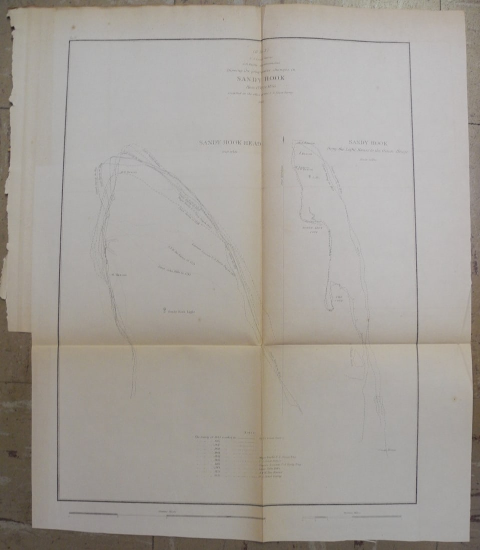 (B. No.3) ... Showing the Progressive Changes in Sandy Hook from 1779 to 1855 (1 of 3)