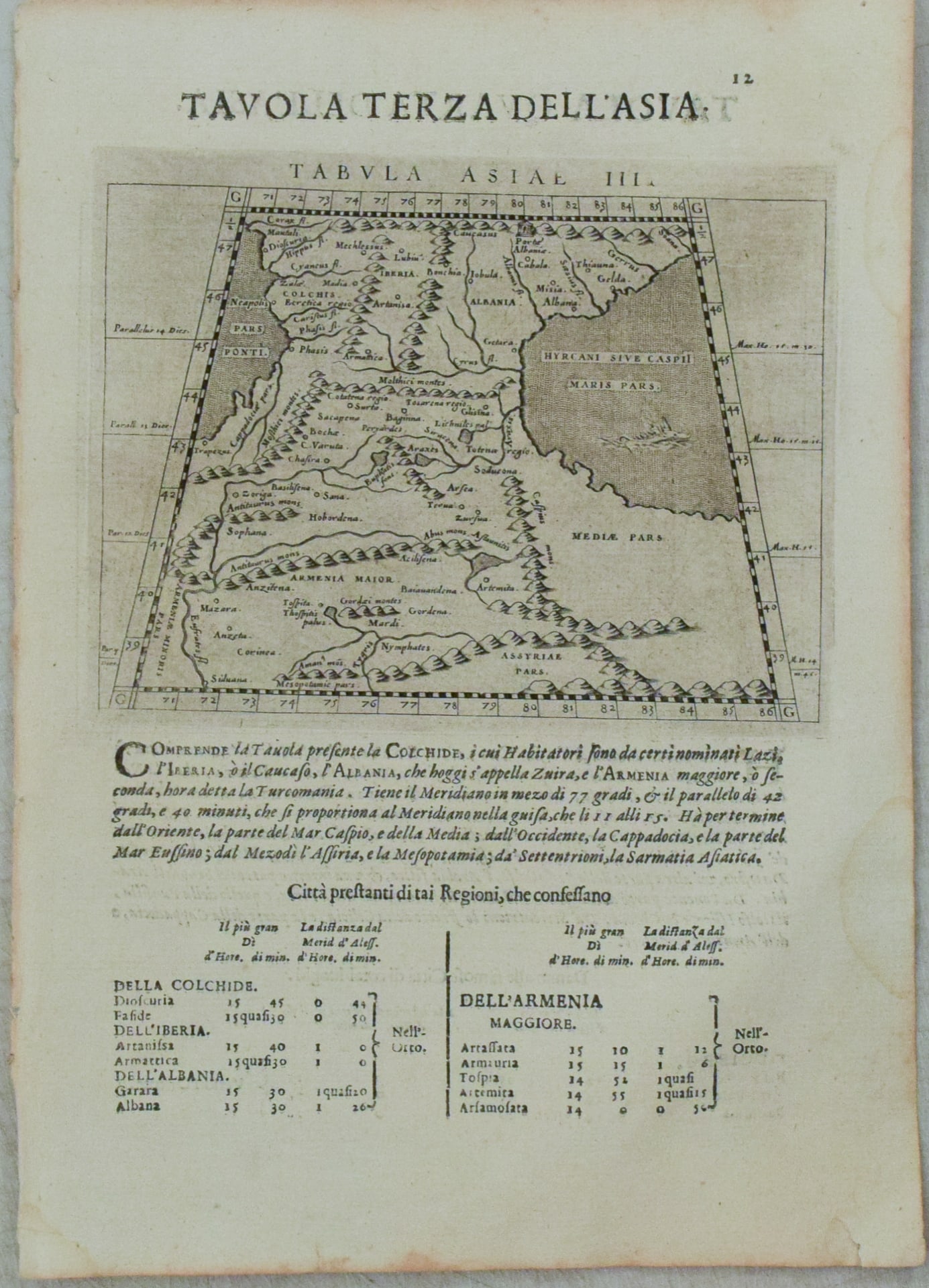 1620 or 1621 Magini Map of Caucacus [verso] Near East -- Tasbula Asiae III [verso] Tabula Asiae IIII (1 of 2)