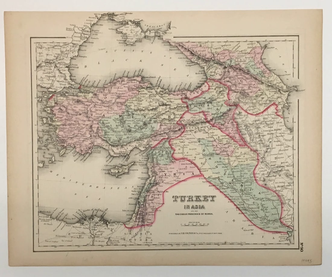 Turkey in Asia and the Caucasian Provinces of Russia.: Publication Date:1857Title:Turkey in Asia and the Caucasian Provinces of Russia.Cartographer:COLTON, JOSEPH HUTCHINSPublisher:J.H. COLTON & CO.Brief Description:Without ornamental border.