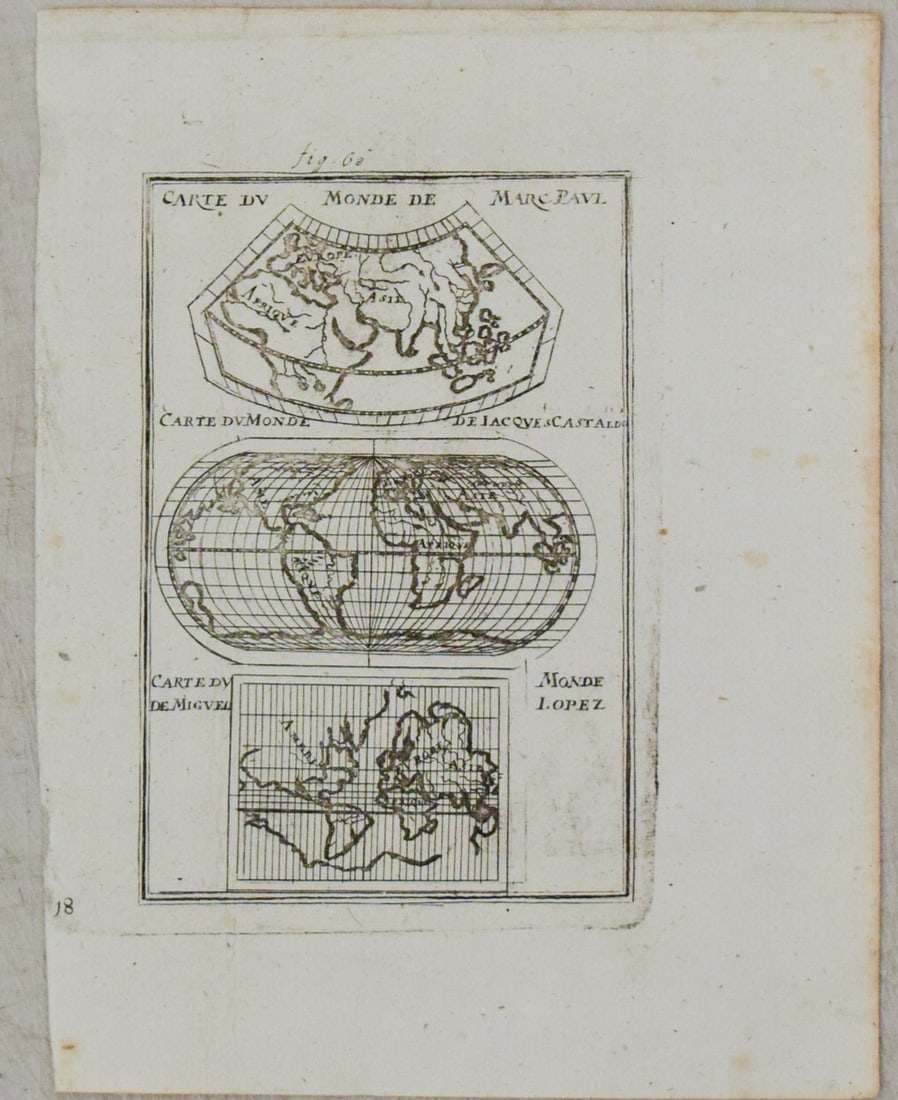 1684 Mallet Maps of the World Over Time -- Carte du Monde de Marc Paul [on sheet with] Carte du (1 of 1)