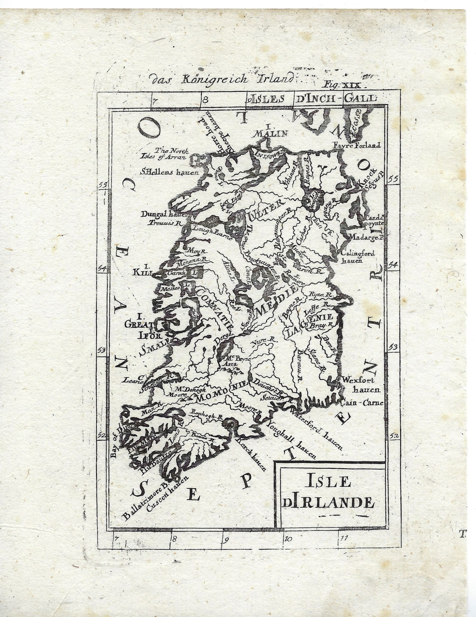 1719 Mallet Map of Ireland -- Isle d Irlande (1 of 1)