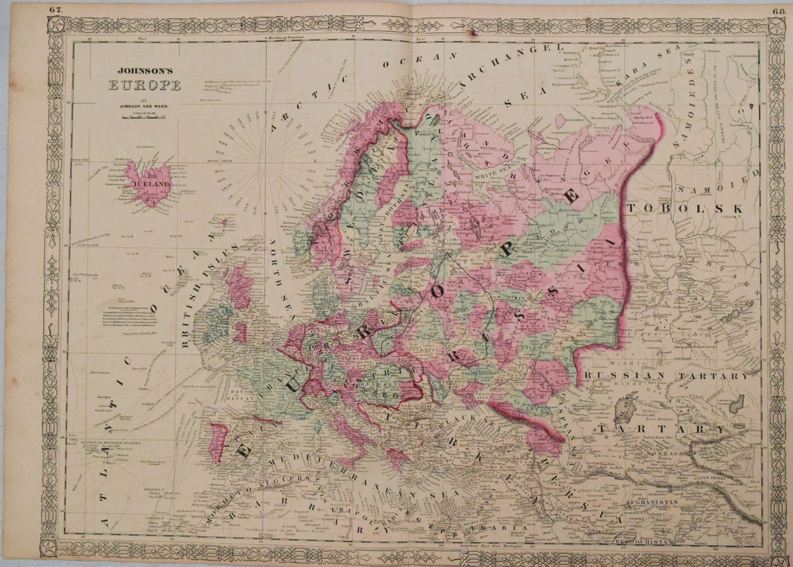 1863 Johnson Map of Europe -- Johnson's Europe (1 of 1)