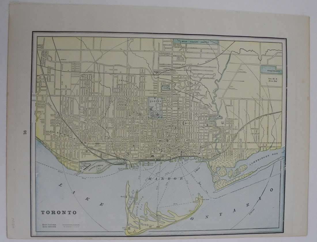 Toronto: Publication Date:1896Title:TorontoCartographer:CRAM, GEORGE F.Publisher:GEORGE F. CRAMBrief Description:Reasonably detailed plan. On reverse, detailed City of Montreal plan. From Cram's Universal