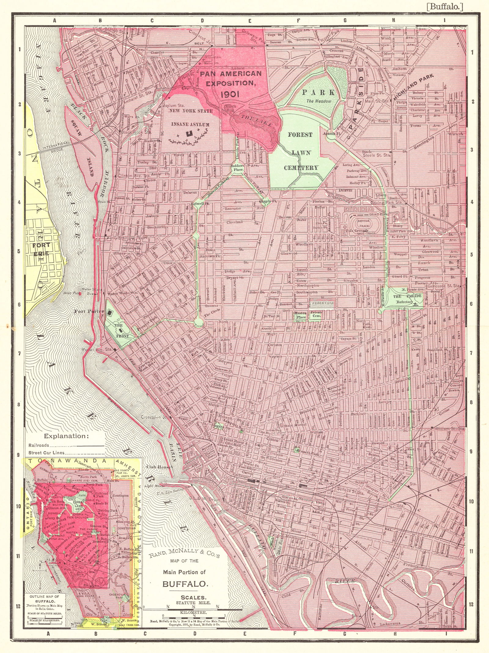 Rand, McNally & Co.'S Map of the Main Portion of Buffalo.: Publication Date:c1895Title:Rand, McNally & Co.'S Map of the Main Portion of Buffalo.Cartographer:RAND, MCNALLY & CO.Publisher:RAND, MCNALLY & CO.Brief Description:"Rand, McNally & Co.'s New 11 x 14
