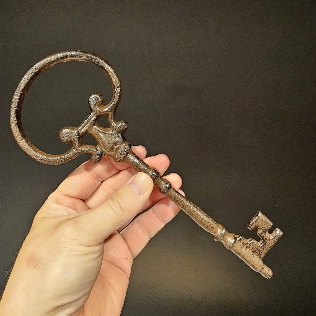 Cast Iron Large Ornate Skeleton Key - 3