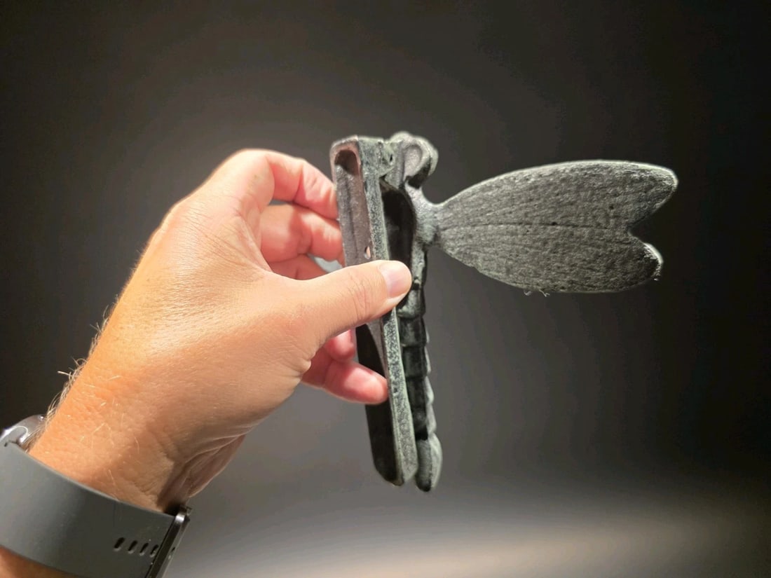 7" Verdigris Cast Iron Dragonfly Door Knocker - 11