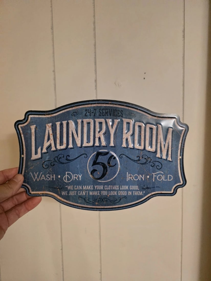 Metal Laundry Room Sign - 6