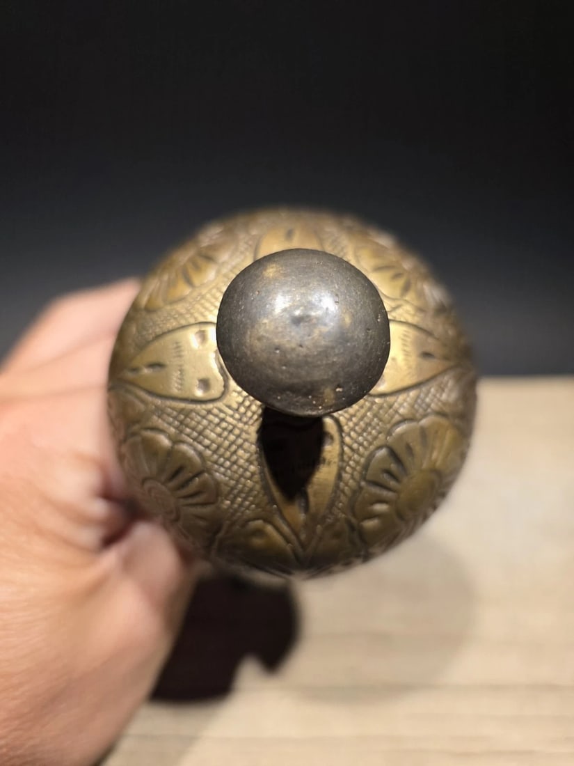 Ornate Brass Table Desk Bell - 8