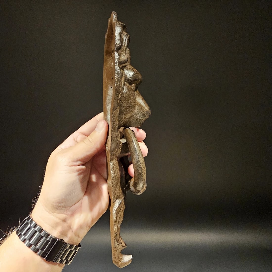 Cast Iron Lion Door Knocker w Hook - 7