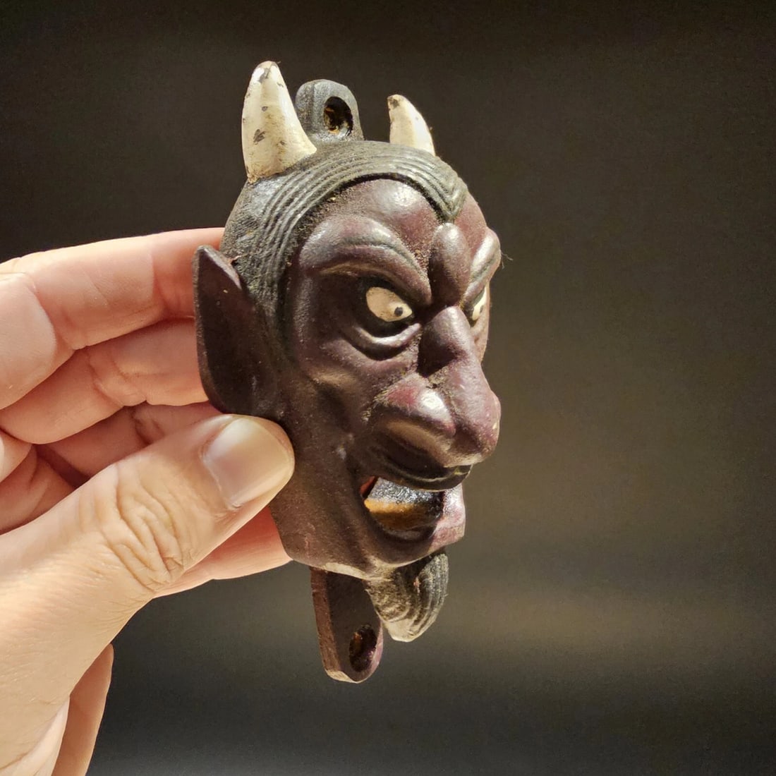 Cast Iron folk art Devil Wall mount Bottle Opener - 10