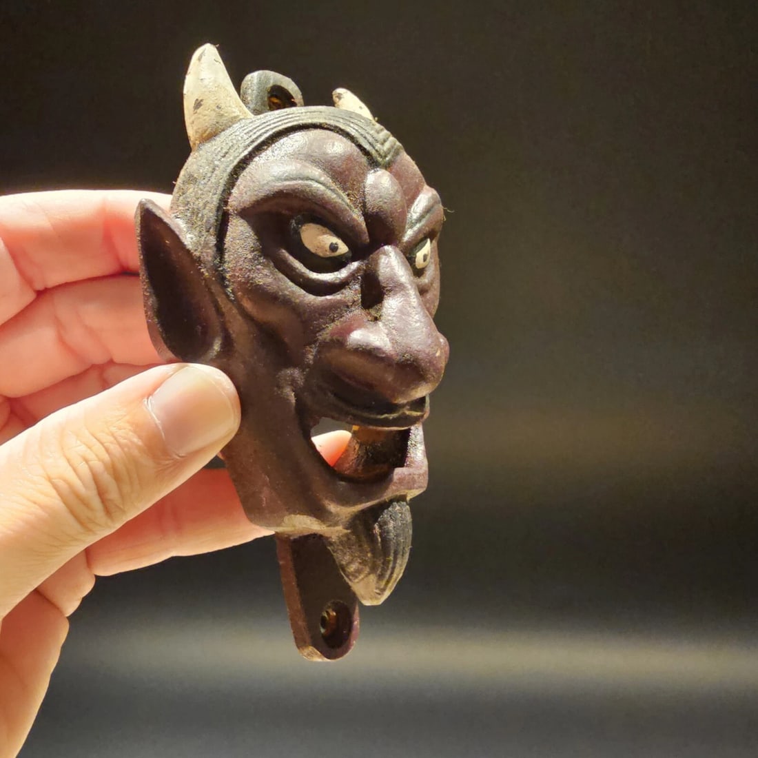 Cast Iron folk art Devil Wall mount Bottle Opener - 7