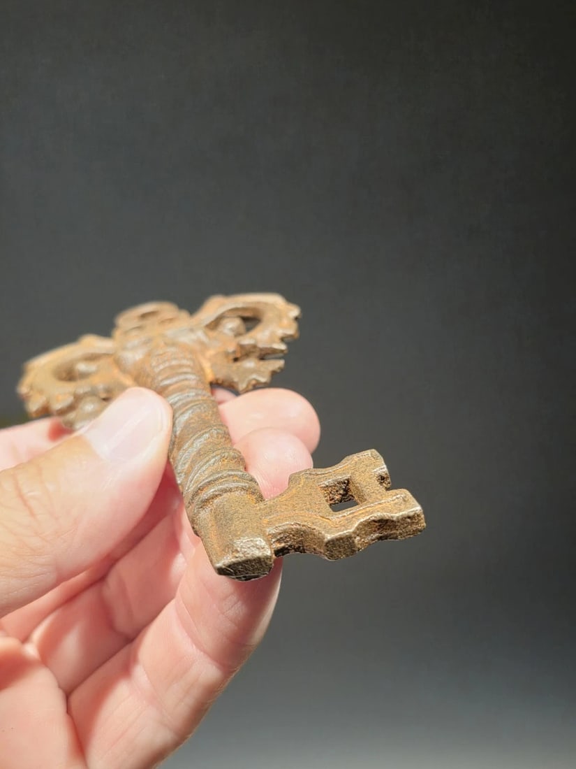 4" Large Iron Skeleton Key - 11