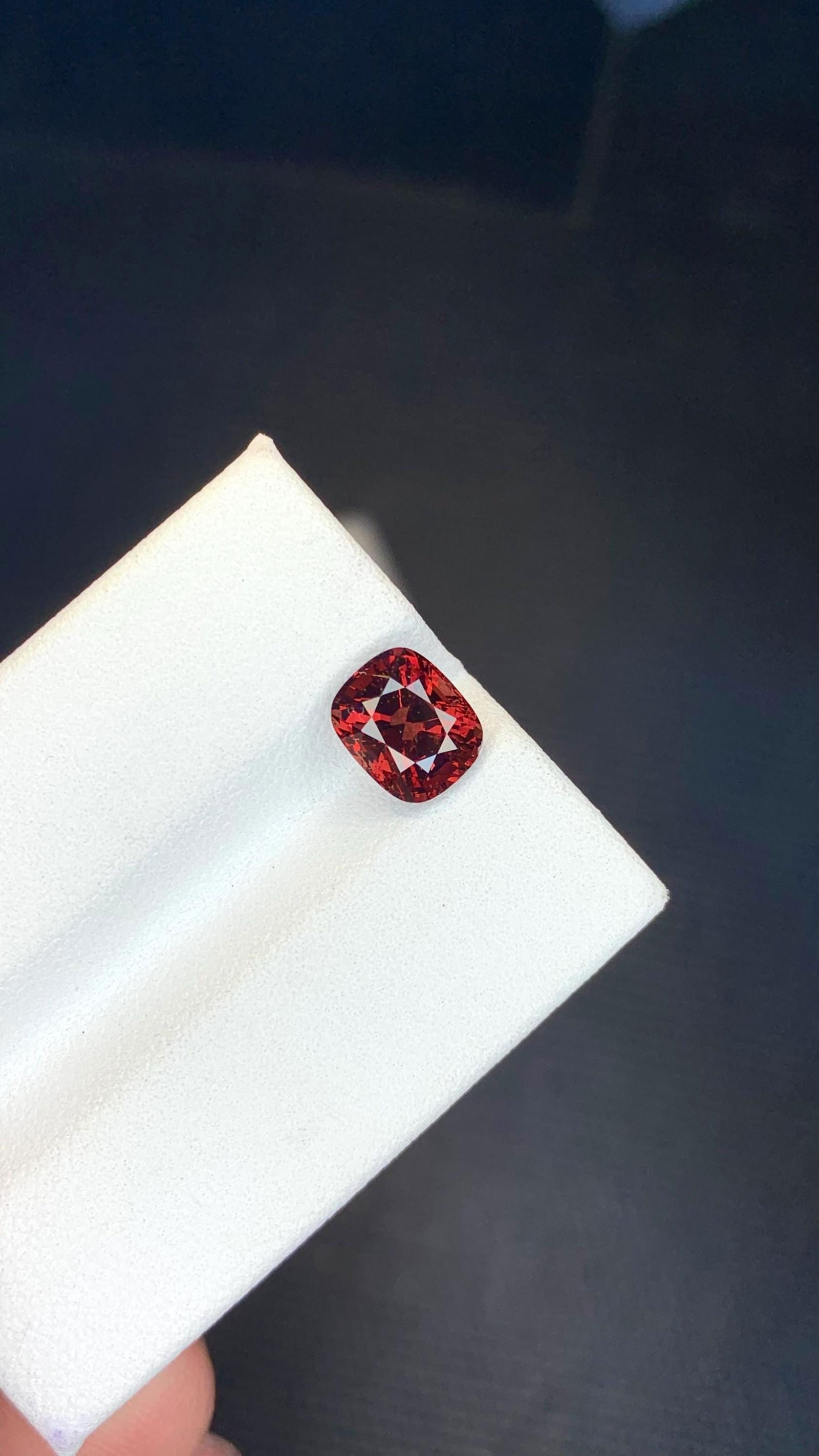 Burma Redish Orange Spinel Cushion Cut Gemstone For Jewellery - 2.065 Carat - 2