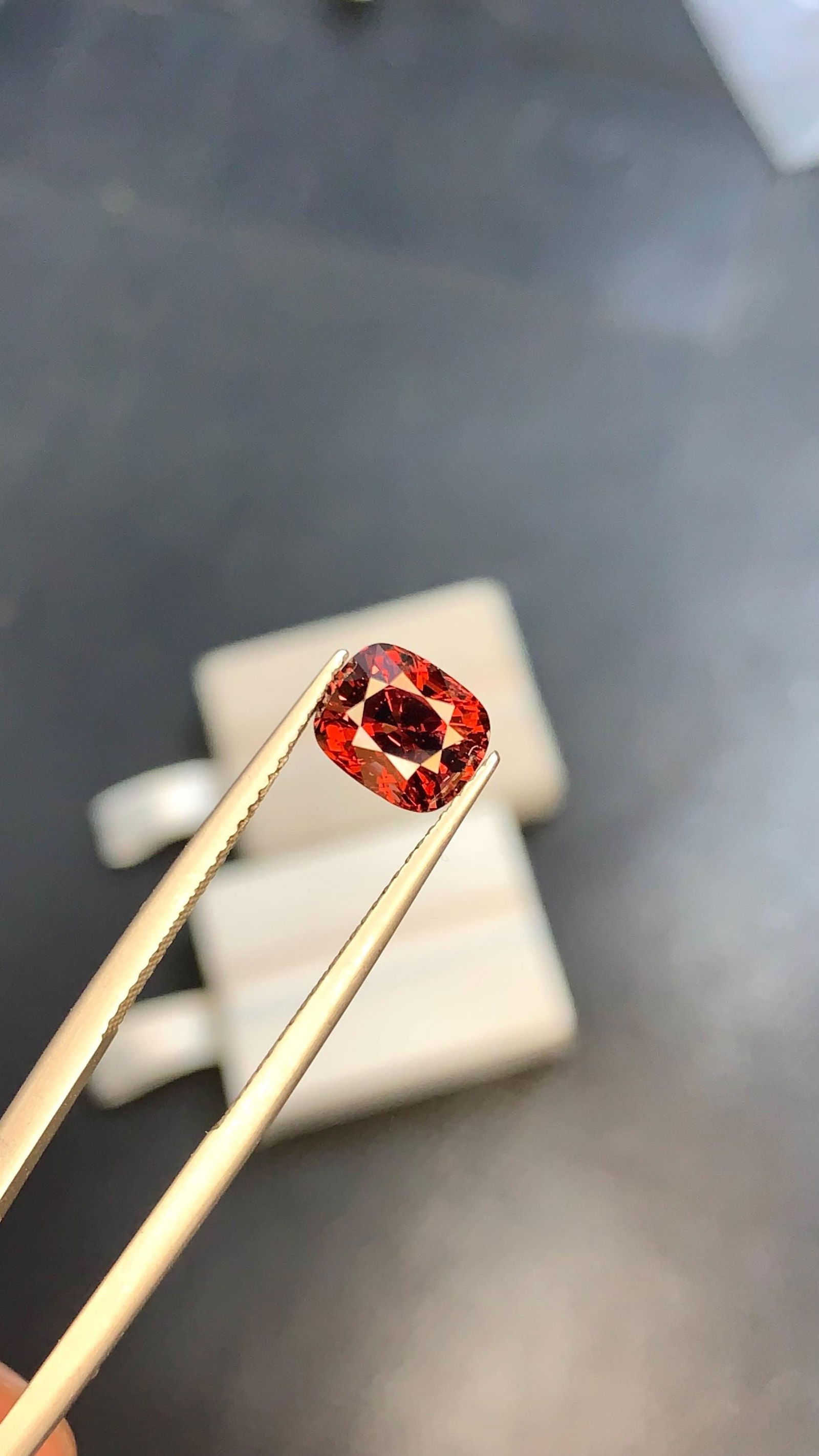 Burma Redish Orange Spinel Cushion Cut Gemstone For Jewellery - 2.065 Carat - 3