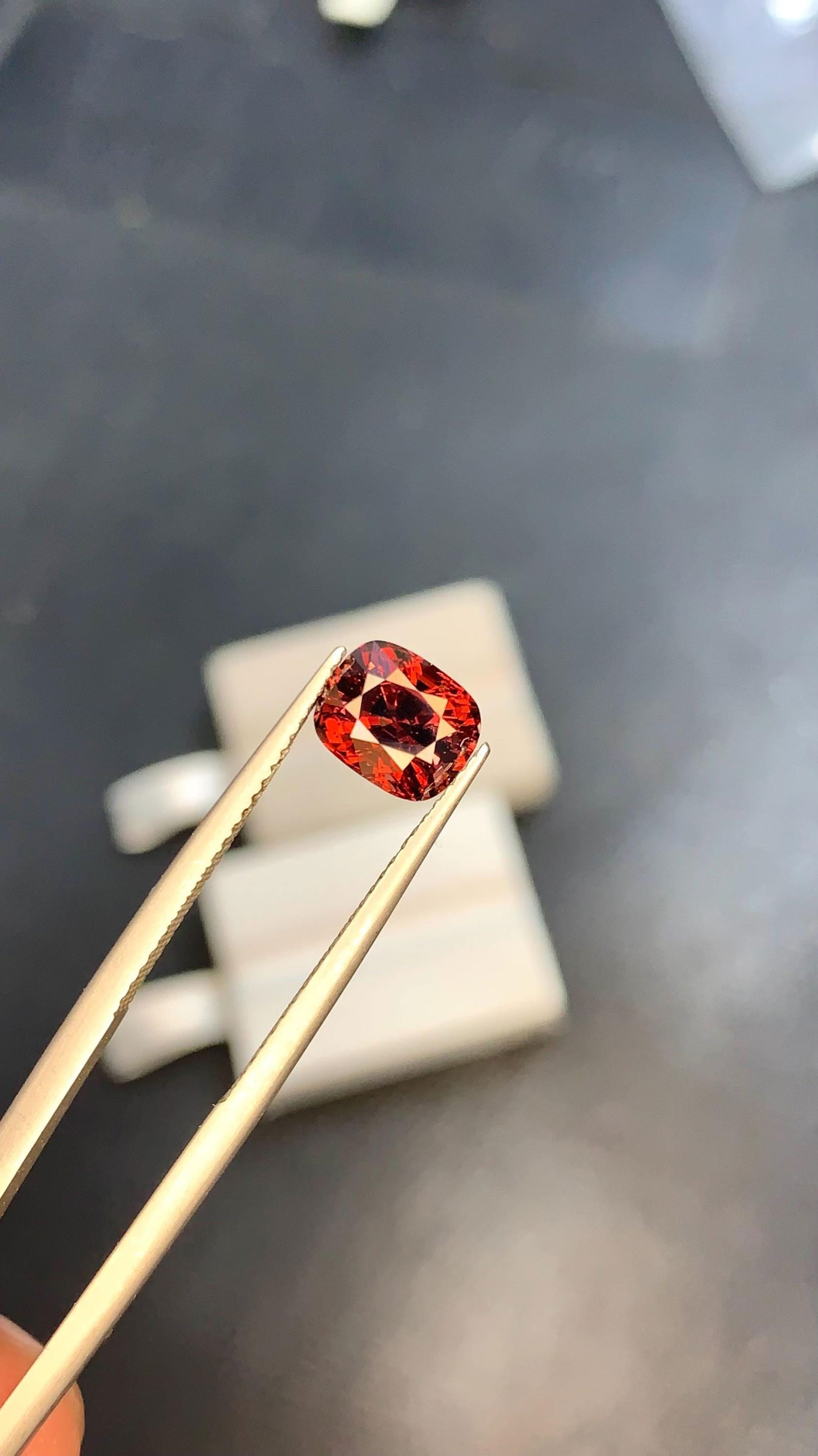 Burma Redish Orange Spinel Cushion Cut Gemstone For Jewellery - 2.065 Carat - 5