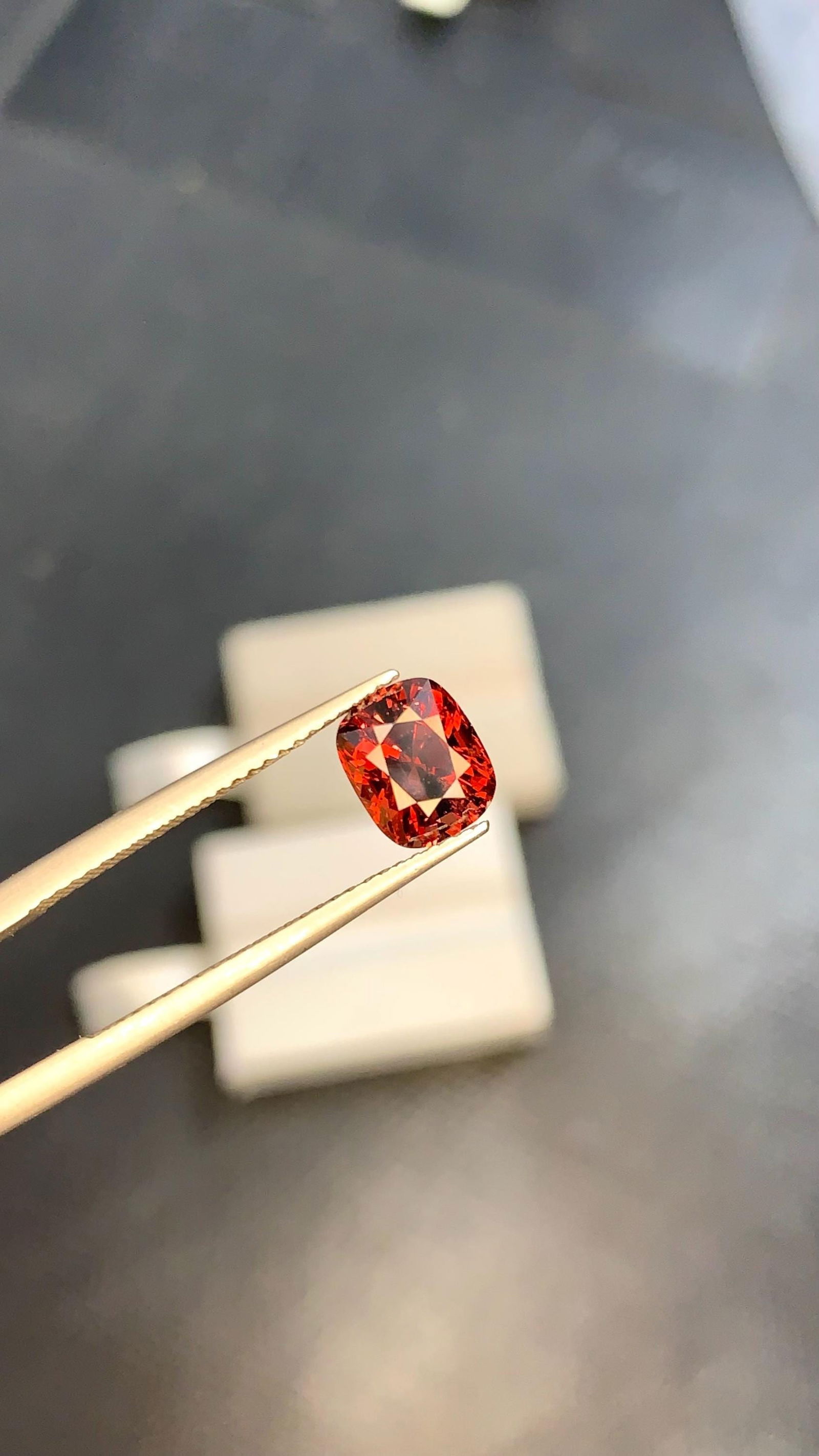 Burma Redish Orange Spinel Cushion Cut Gemstone For Jewellery - 2.065 Carat - 7