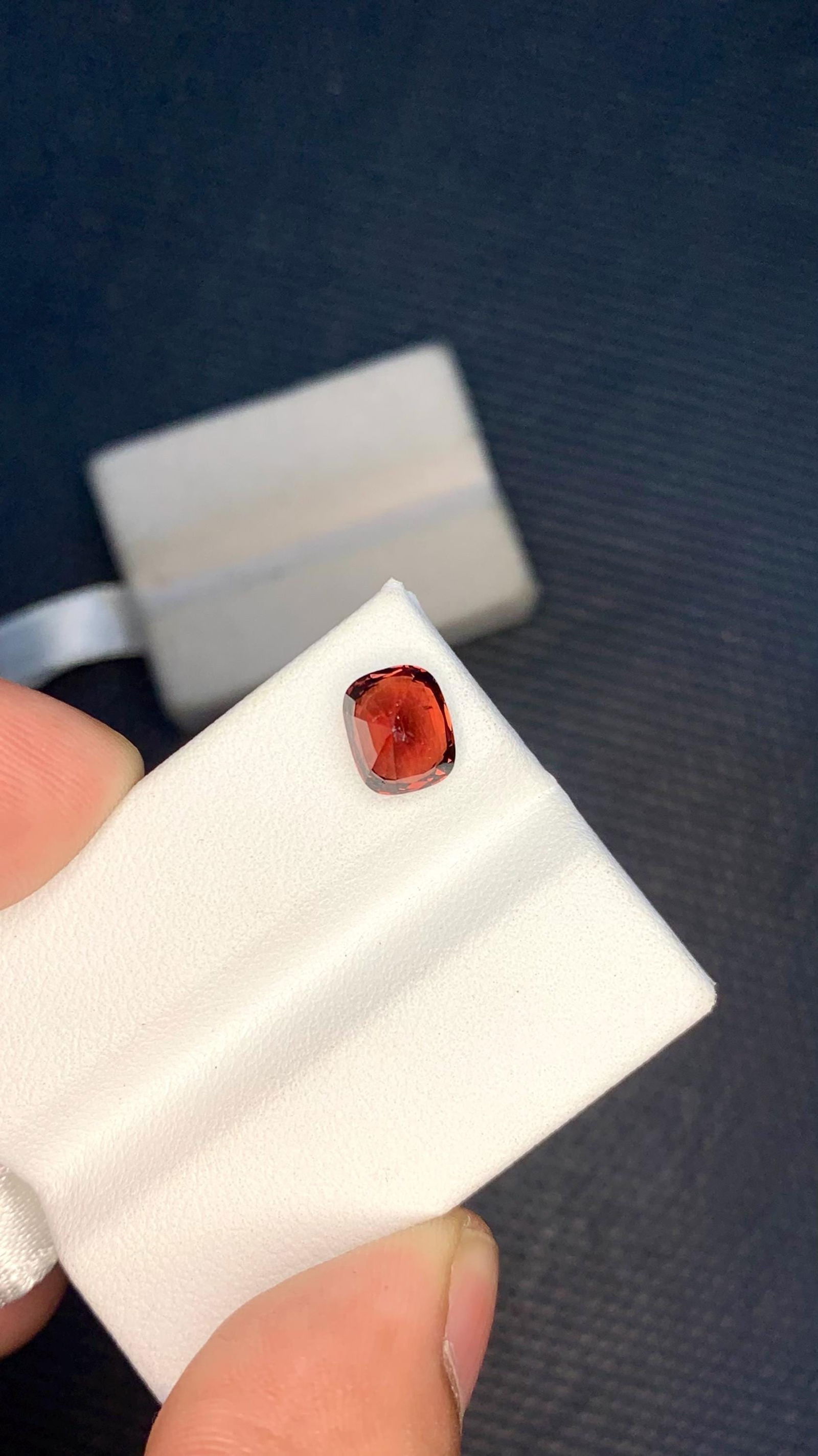 Burma Redish Orange Spinel Cushion Cut Gemstone For Jewellery - 2.065 Carat - 9