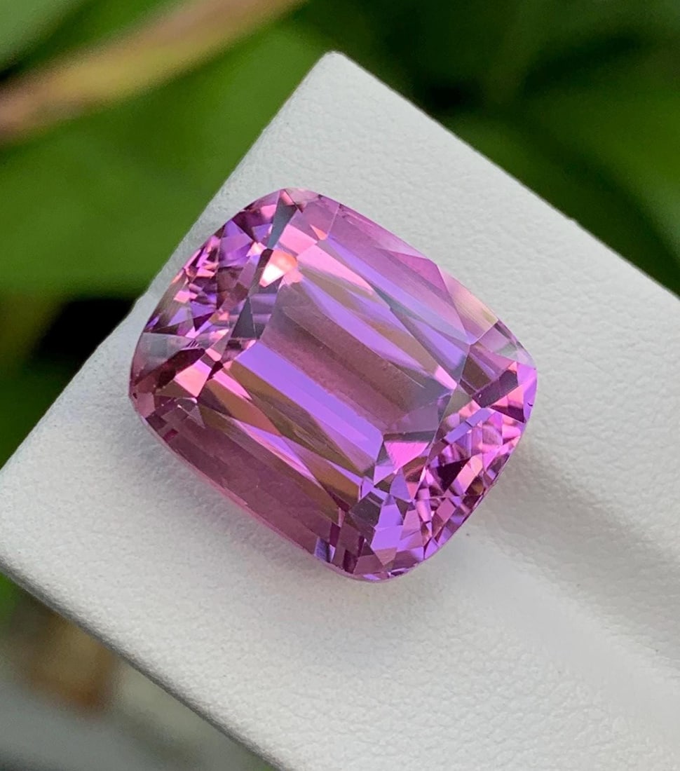 Fuchsia Pink Kunzite Gemstone: 29.95 CT Cushion Cut October Birthstone - 3