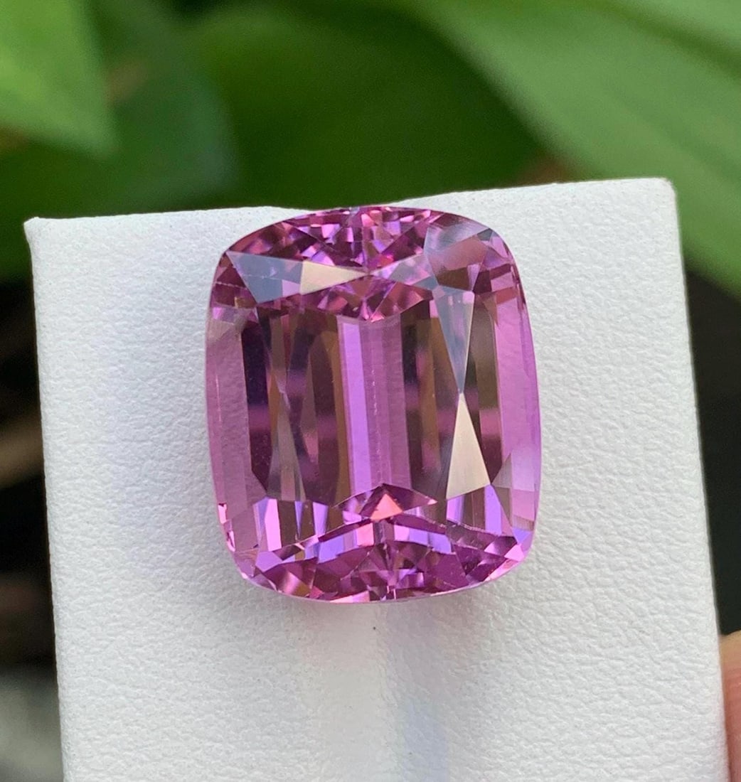 Fuchsia Pink Kunzite Gemstone: 29.95 CT Cushion Cut October Birthstone - 4