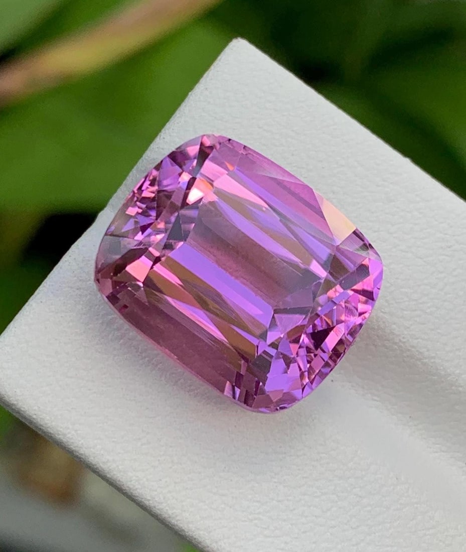 Fuchsia Pink Kunzite Gemstone: 29.95 CT Cushion Cut October Birthstone - 5