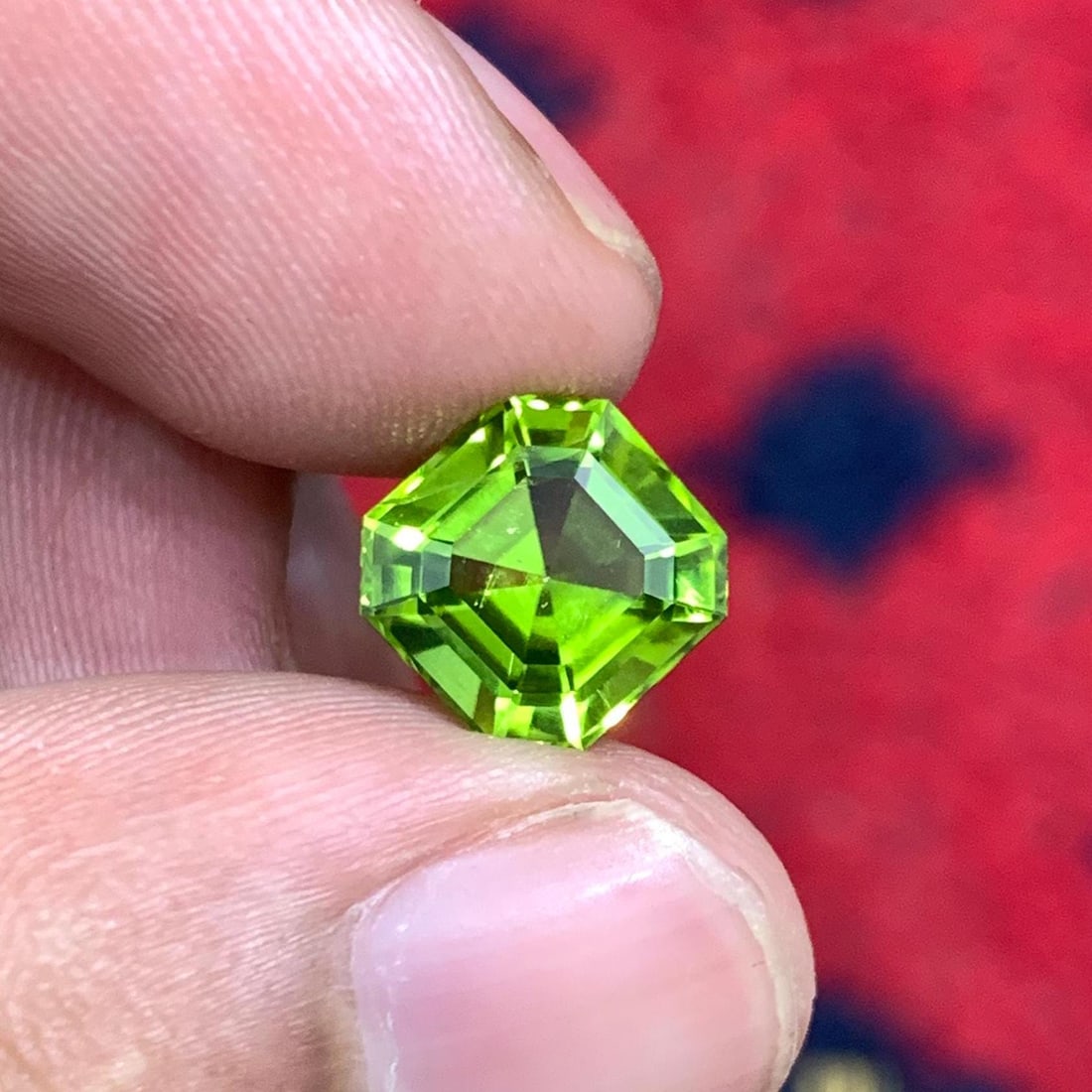 Deep Green Peridot Gemstone: 3.90 Carat Asscher Cut, Sapat Mine - 4