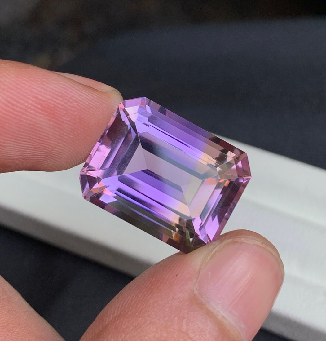 26.90 Ct Natural Bi-Color Ametrine Gemstone: Emerald Cut Loose Gem - 9
