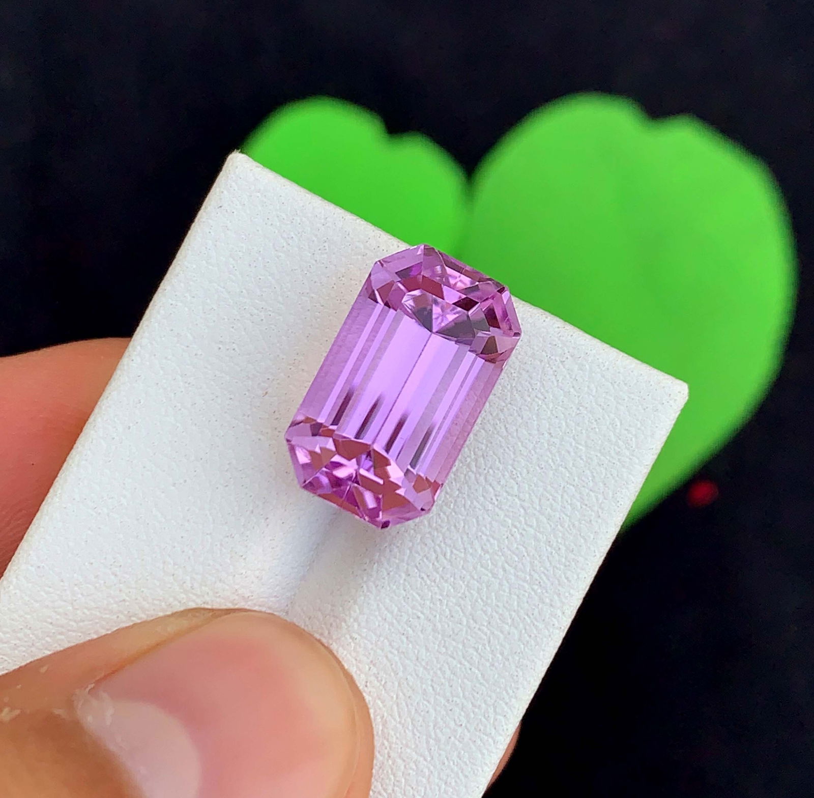 Natural Pink Kunzite Gemstone: Faceted Emerald Cut, 14.90 Carat: Title: Natural Pink Kunzite Gemstone: Faceted Emerald Cut, 14.90 Carat Description: Materials: Gemstone: Kunzite Carat weight: 14.90 Natural Pink Kunzite Gemstone, Faceted Emerald Cut, For Jewelry Kun