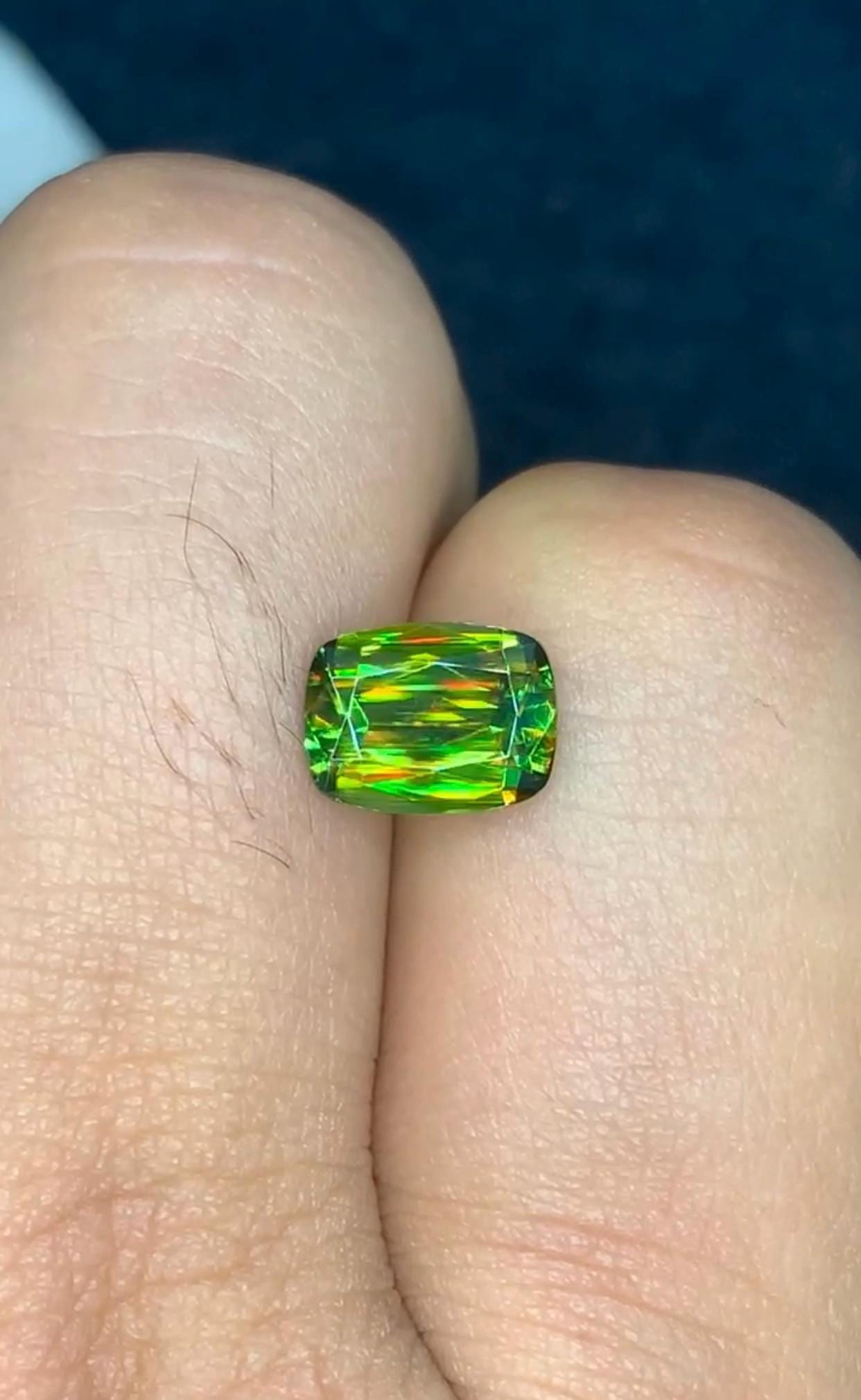 2.40 Carat Chrome Green Sphene Gemstone From Skardu Pakistan, Sparkling Fire Gem: Title: 2.40 Carat Chrome Green Sphene Gemstone From Skardu Pakistan, Sparkling Fire Gem Description: Materials: Gemstone: Sphene Carat weight: 2.45 ➢ Specifications: • Gemstone Name: