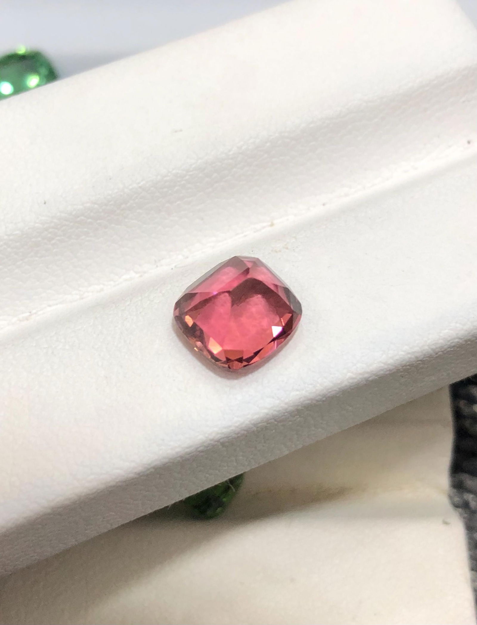 Reddish Hot Pink Tourmaline Gemstone: 2.65 Carat Cushion Cut - 10